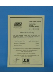 Works Certificate for Optic Measures