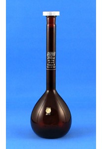 Amberised Volumetric Flask with Stopper  Class A  50ml